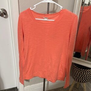 J. Crew Vibrant Coral Long Sleeve Tee
